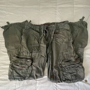 Z Brand Green Cargo Pants With 5 Zipper Pockets & 5 Non Zipper Pockets 29 X 33